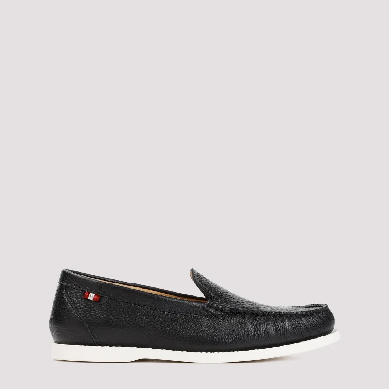 Black Grained Deer Leather Nadim Mocassin