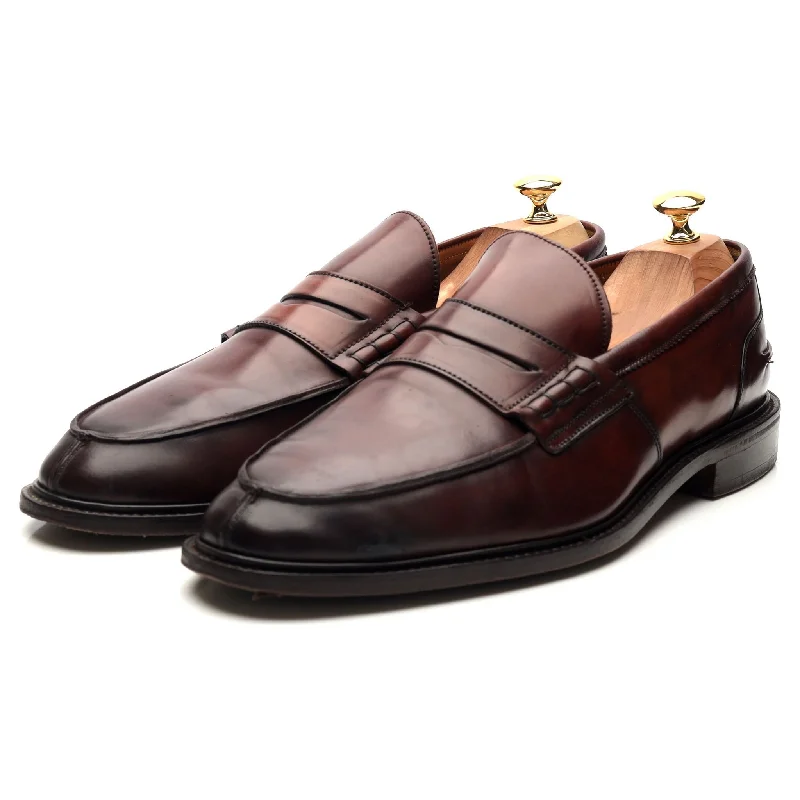 'Adam' Burgundy Cordovan Leather Loafers UK 11