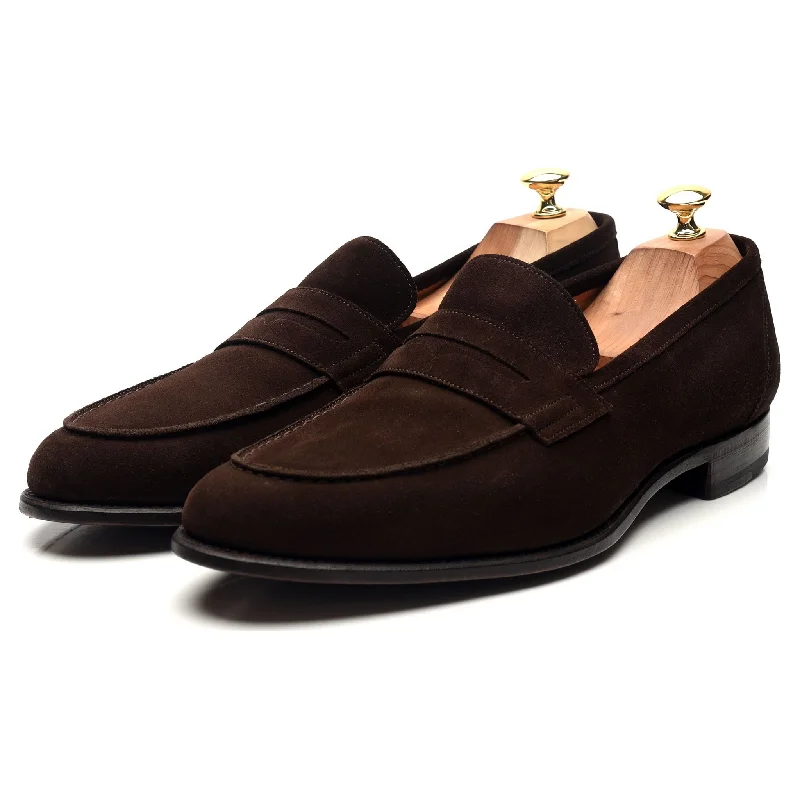 'Elliot 9176' Dark Brown Suede Loafers UK 11.5 E