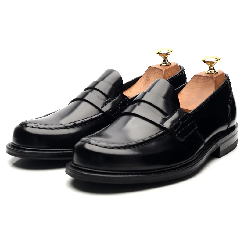 'Farsley' Black Leather Loafers UK 6.5 G