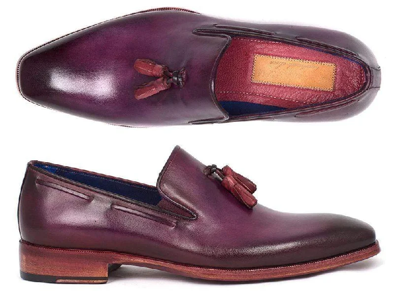 Paul Parkman (FREE Shipping) Men's Tassel Loafers Purple (ID#5141PRP)