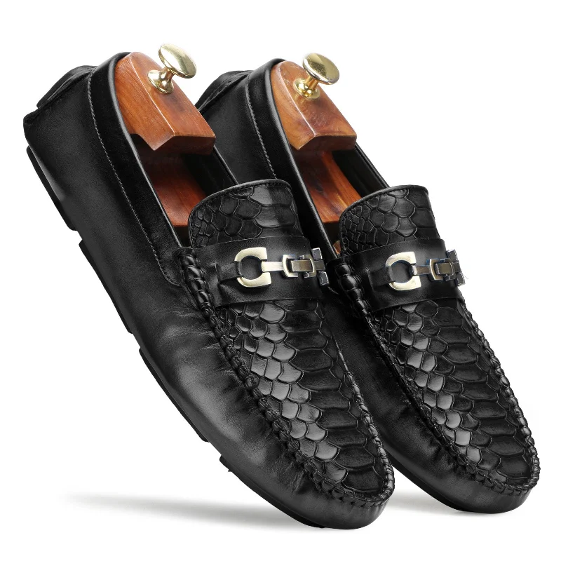 Piton Moccasins In Black