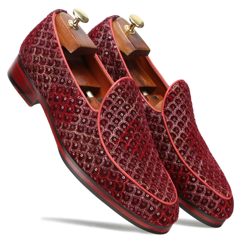 Wedlock Burgundy Designer Loafers