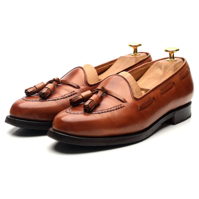 Women's 'Naseby' Tan Brown Leather Tassel Loafers UK 7 C