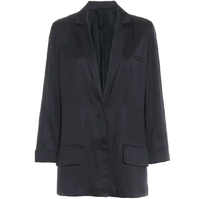 BLACK CUPRO BLAZER "BARBARA"