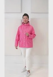 Rain 209 Rain Jacket W/Hood Slant Pockets Pink Lemonade