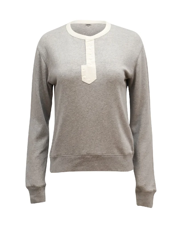 Zadig & Voltaire Logo Long Sleeve Sweatshirt in Grey Cotton