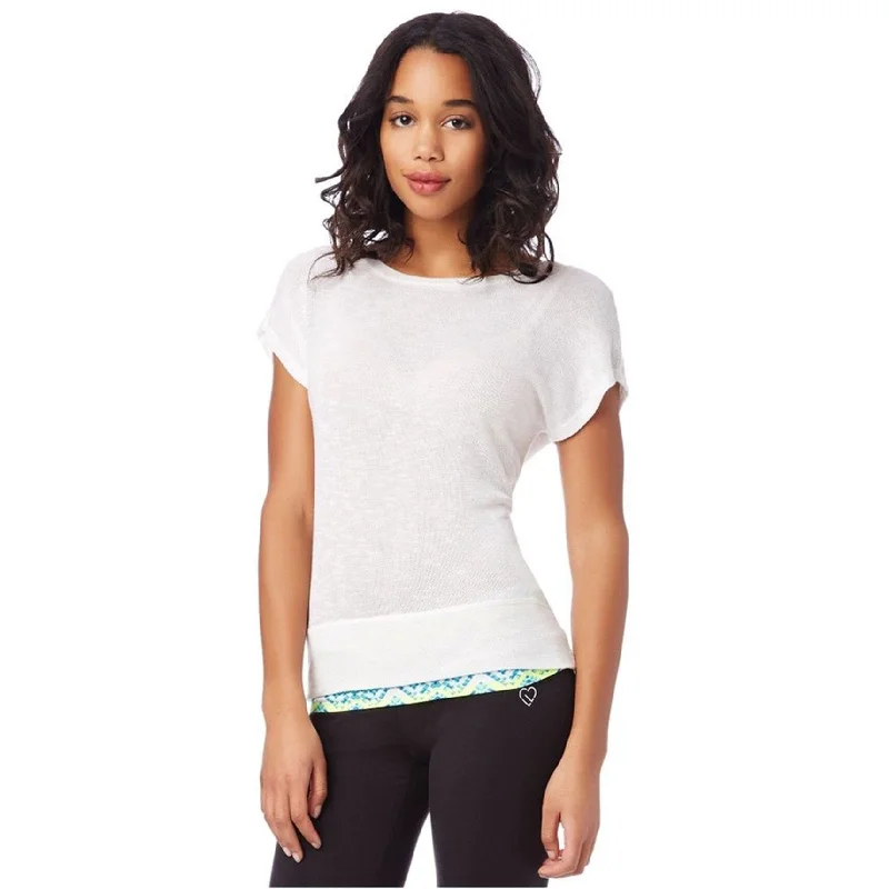 Aeropostale Womens Sheer Scoop-Back Knit Basic T-Shirt