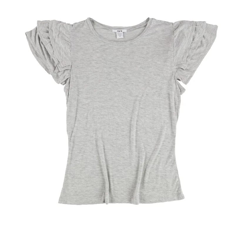 Bar Iii Womens Ruffled Basic T-Shirt