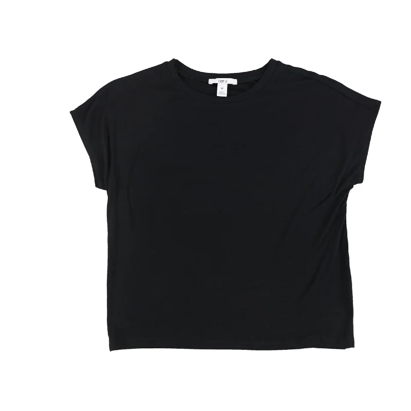 Bar Iii Womens Solid Crop Basic T-Shirt