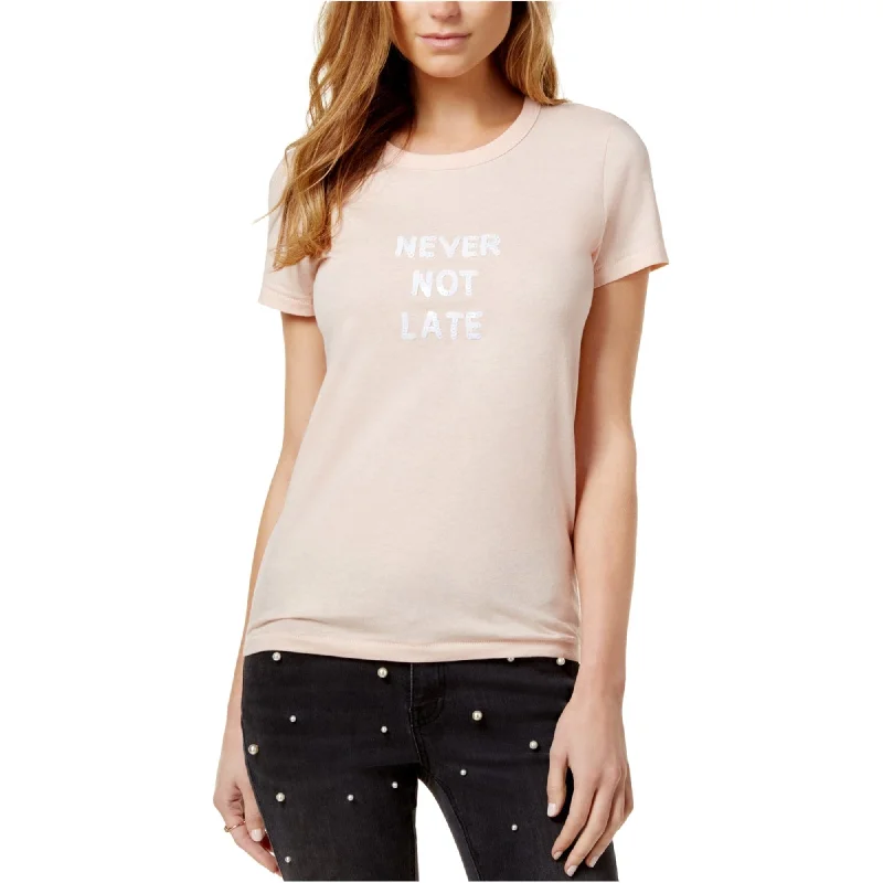 Bow & Drape Womens Never Not Late Basic T-Shirt