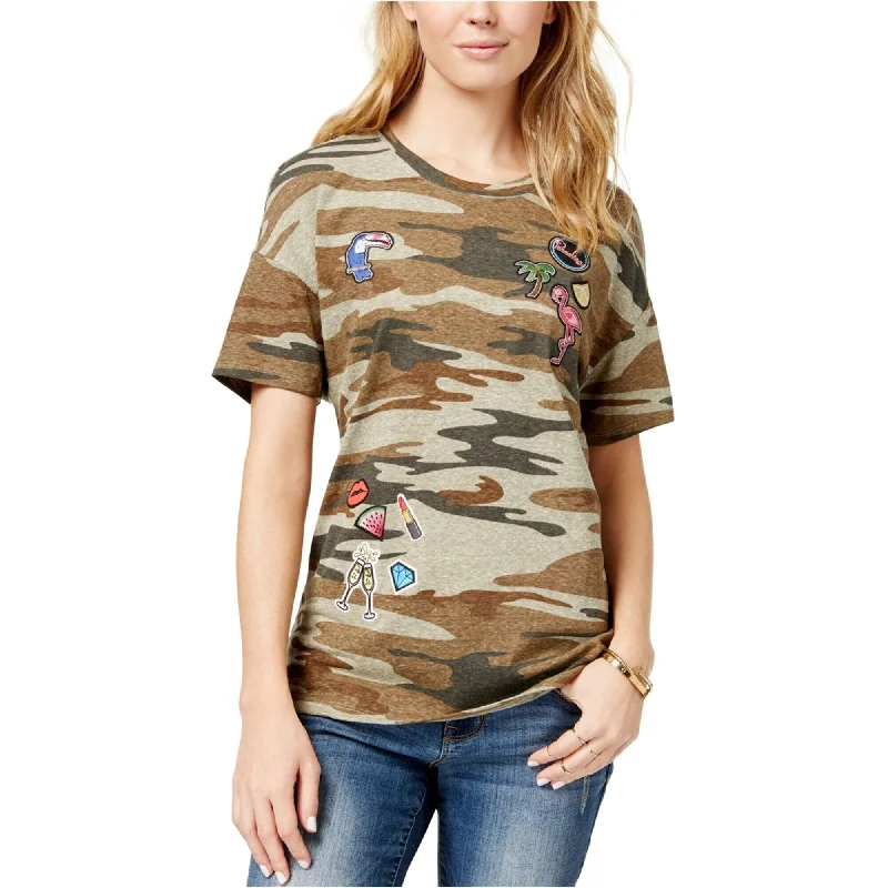 Carbon Copy Womens Patched Embellished T-Shirt