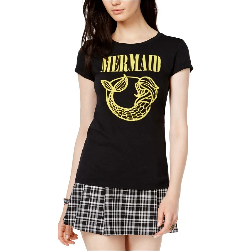 CHRLDR Womens Cotton Mermaid Tour Graphic T-Shirt, Black, Small