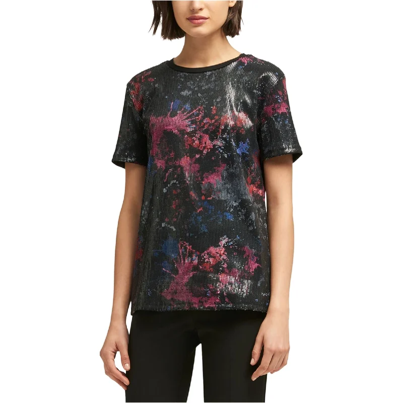 Dkny Womens Abstract Embellished T-Shirt