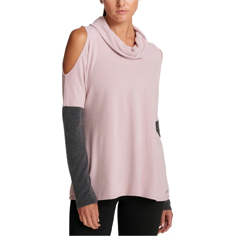 DKNY Womens Cold Shoulder Basic T-Shirt, Pink, X-Small