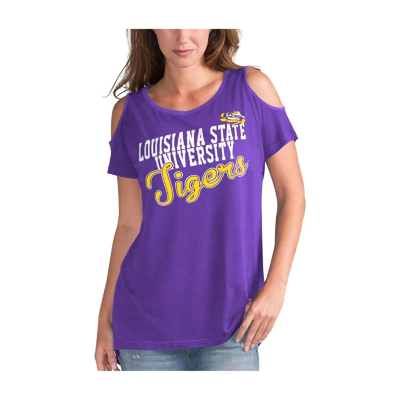 G-III Sports Womens LSU Tigers Graphic T-Shirt, Purple, Medium