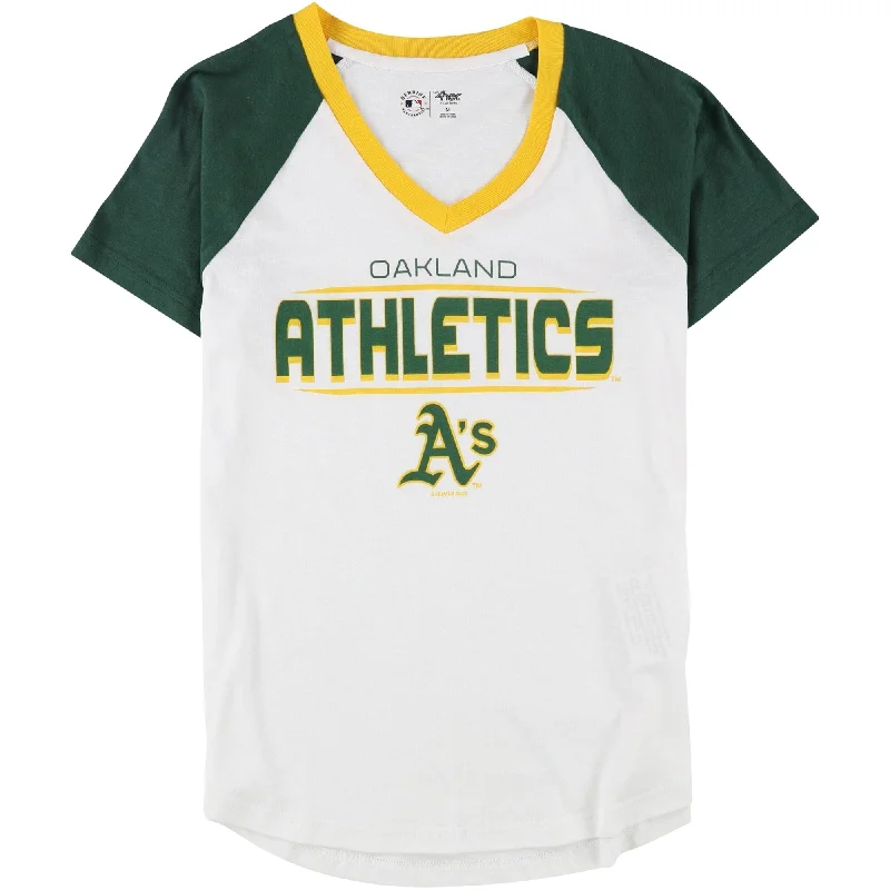 G-III Sports Womens Oakland Athletics Graphic T-Shirt, White, Medium