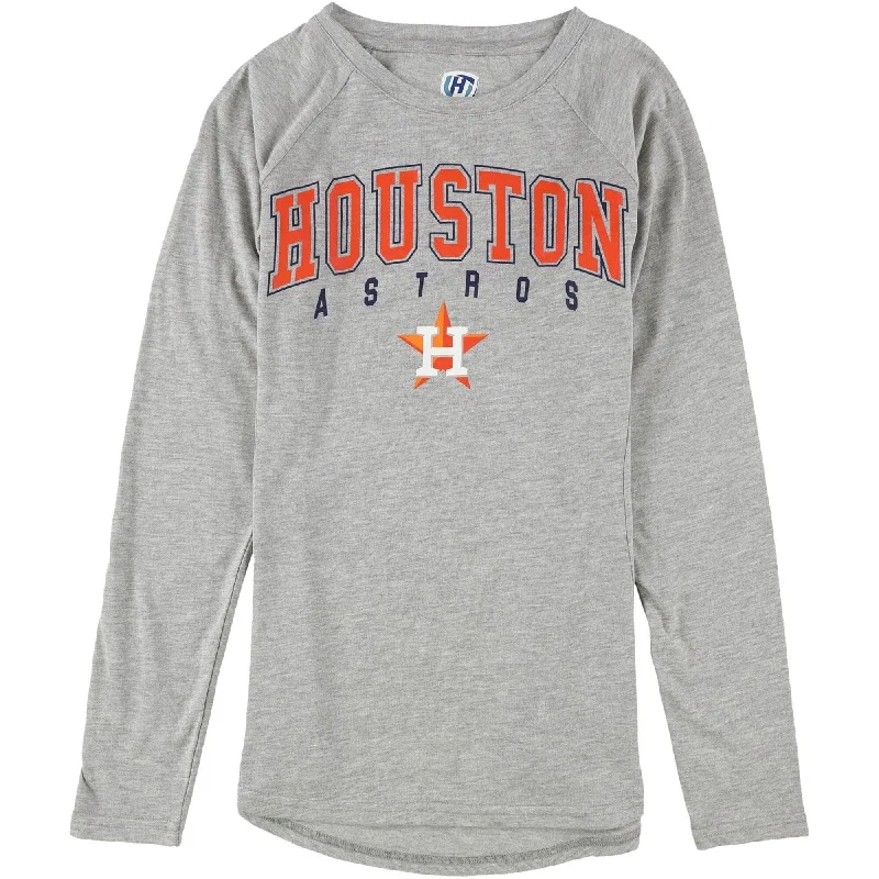 Hands High Womens Houston Astros Graphic T-Shirt, Grey, Small