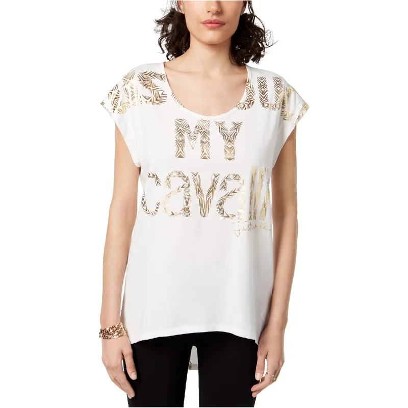 Just Cavalli Womens My Cavalli Foil Graphic T-Shirt, White, Medium