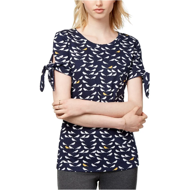 maison Jules Womens Tie Basic T-Shirt, Blue, XX-Small