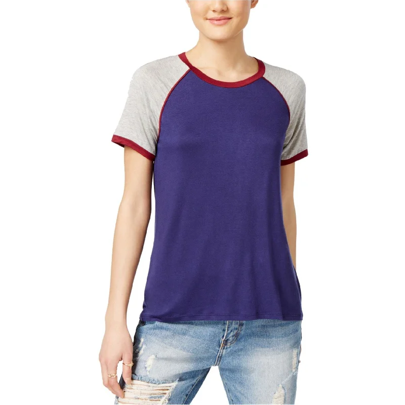 Rebellious One Womens Contrast Raglan Basic T-Shirt, Blue, X-Small