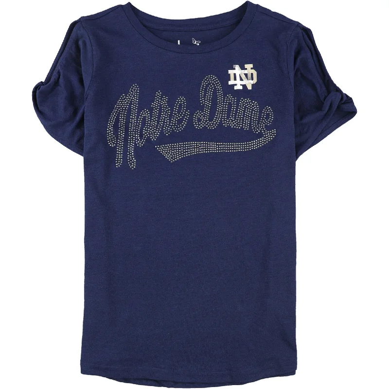 Touch Womens Notre Dame Embellished T-Shirt, Blue, Medium