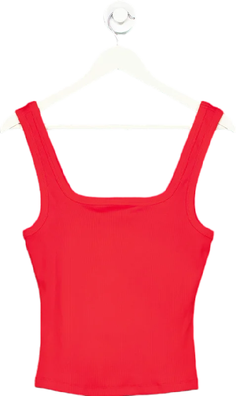 ASOS Red Ribbed Tank Top UK S