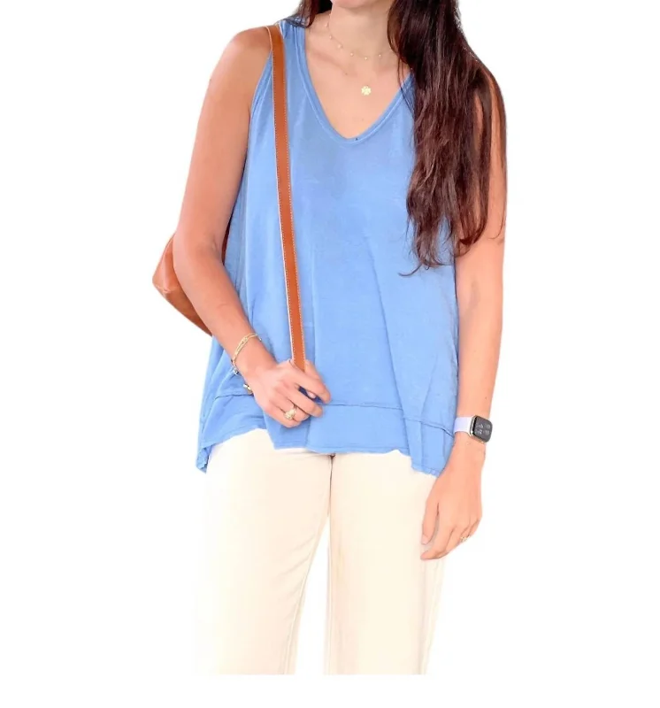 Caitlyn Tank Top In Ocean Blue