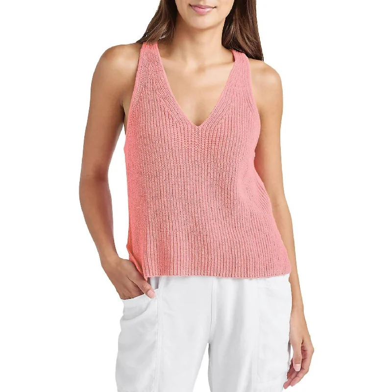 Deirdra Sweater Tank Top In Persimmon