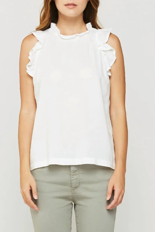 Kalliope Ruffle Tank In White