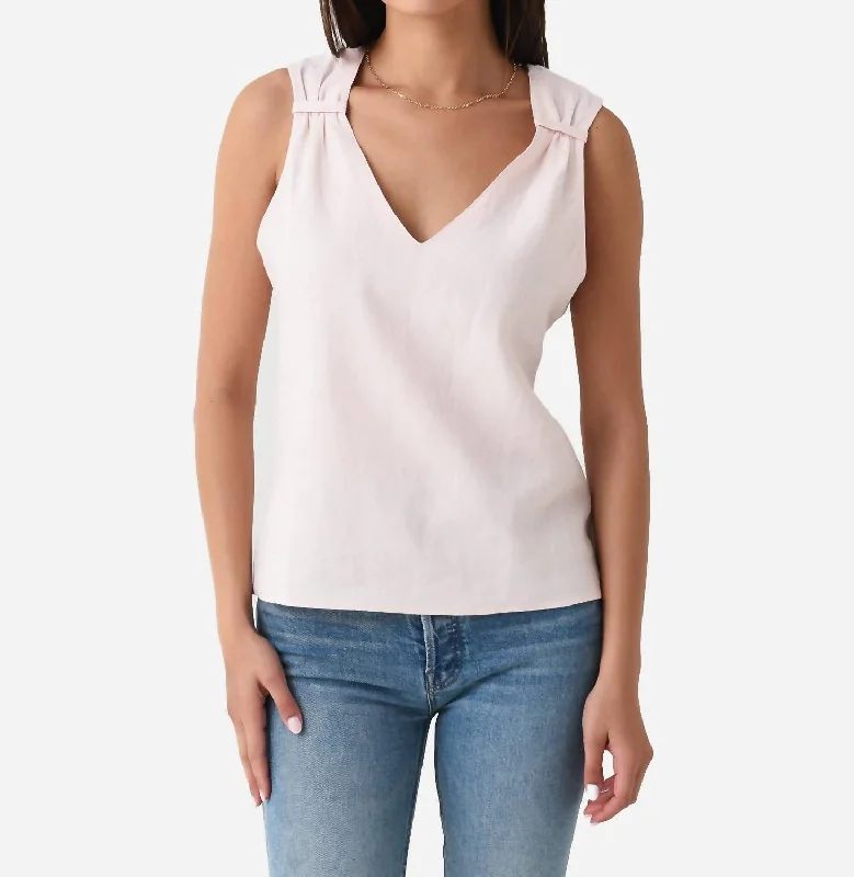 Lily Tank In Pink Linen