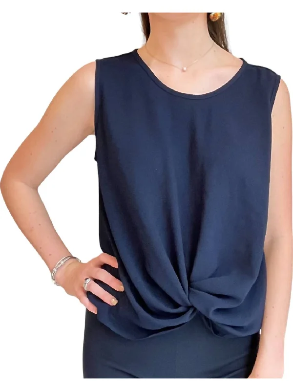 Marissa Twist Tank Top In Navy