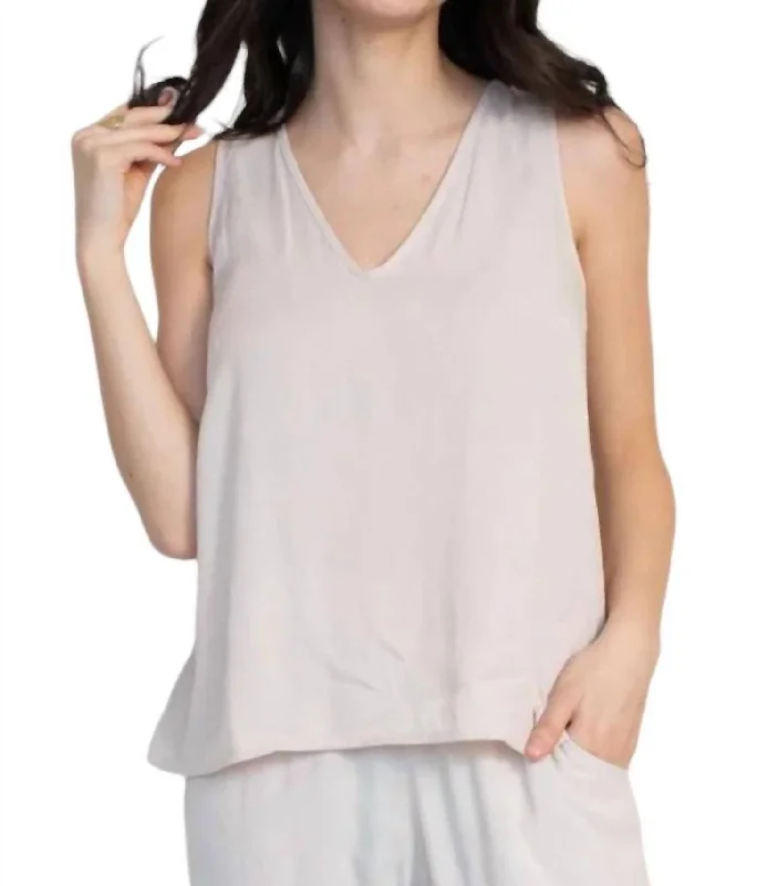 Simple Tank Top In Oyster