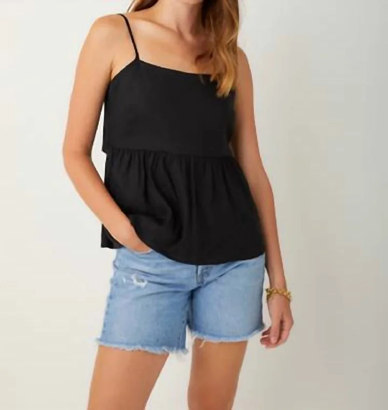 Tie-Back Tank Top In Black