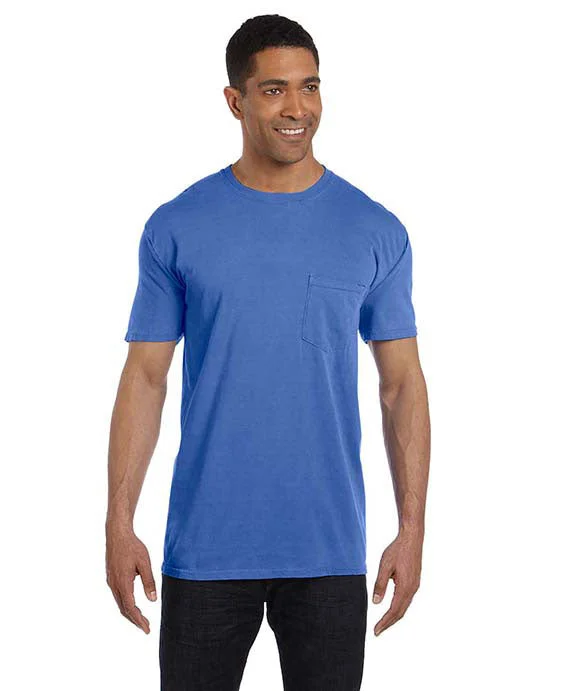 6030CC - Comfort Colors Adult Heavyweight RS Pocket T-Shirt | Neon Blue