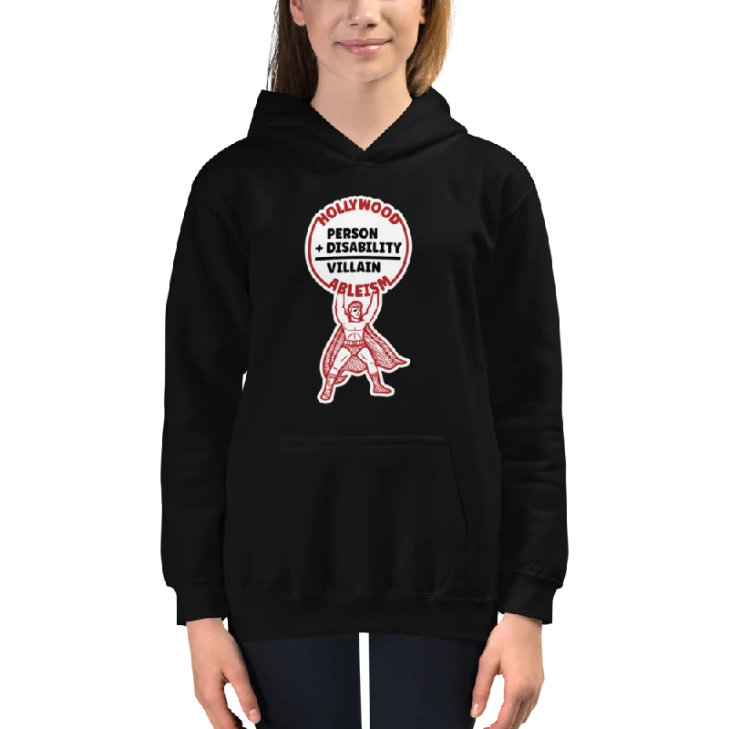 Hollywood Ableism: Person + Disability = Villain (Kids Hoodie)