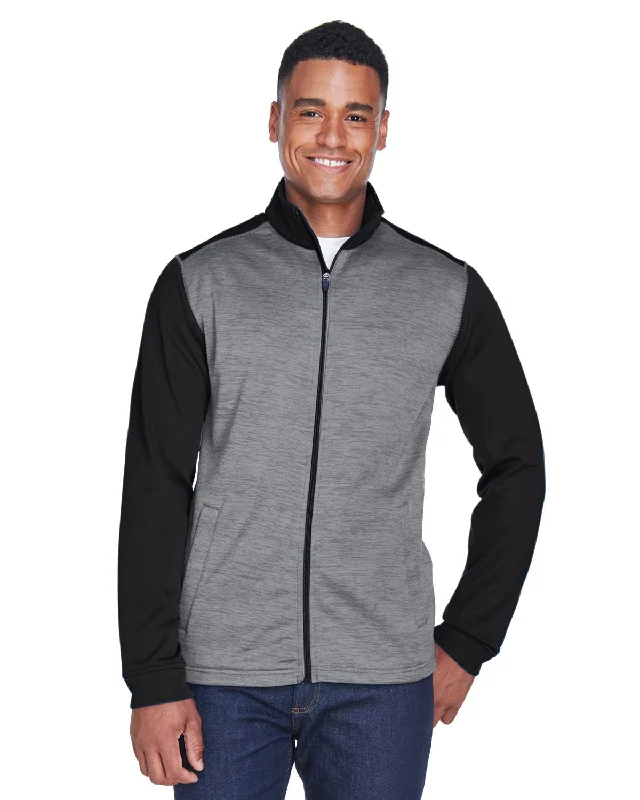 Devon & Jones DG796 Men's Newbury Colorblock Mlange Fleece Full-Zip