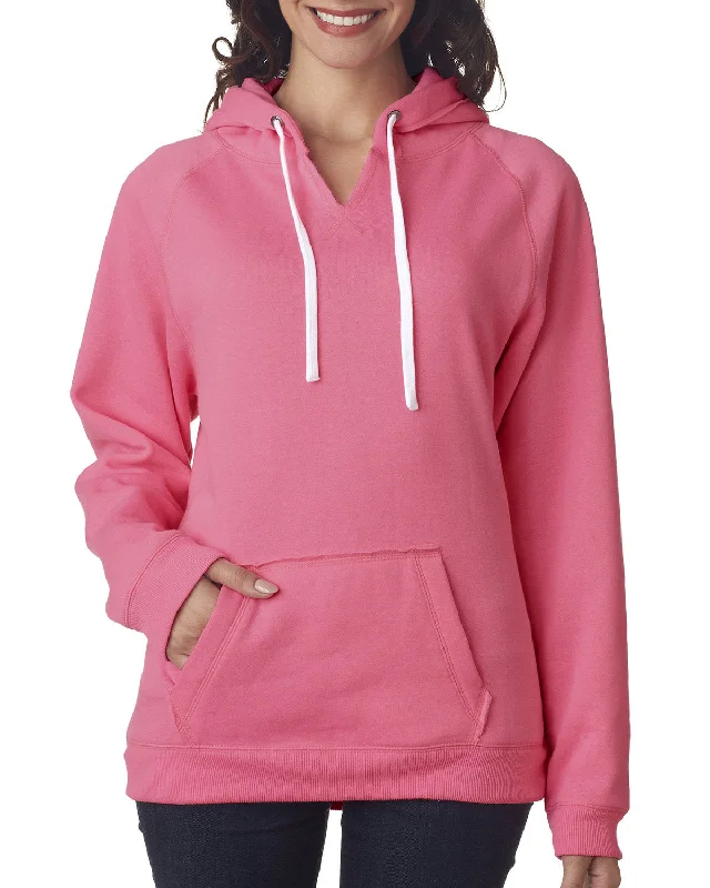 J America JA8836 Ladies' Sydney Brushed V-Neck Hooded Sweatshirt