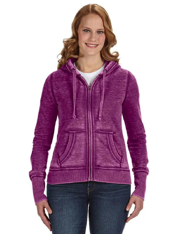 J America JA8913 Ladies' Zen Full-Zip Fleece Hooded Sweatshirt