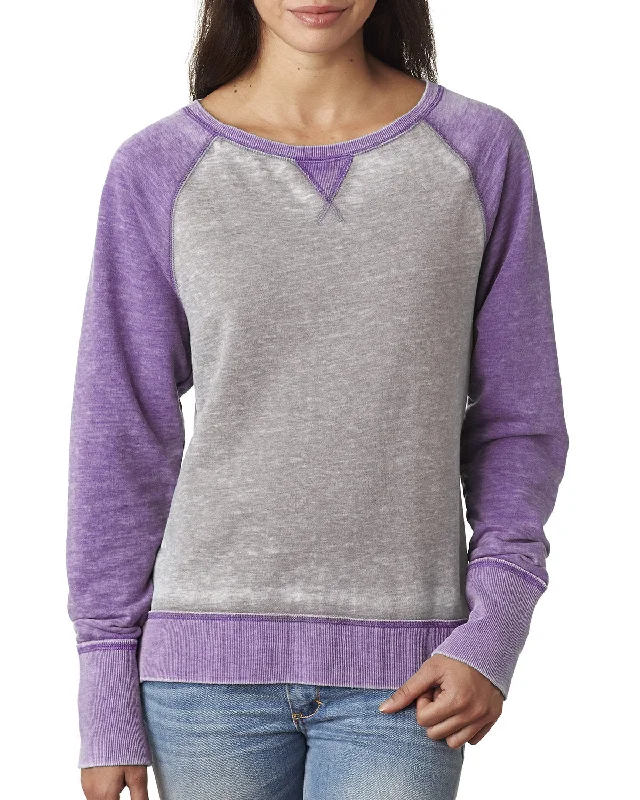 J America JA8927 Ladies' Zen Contrast Crew