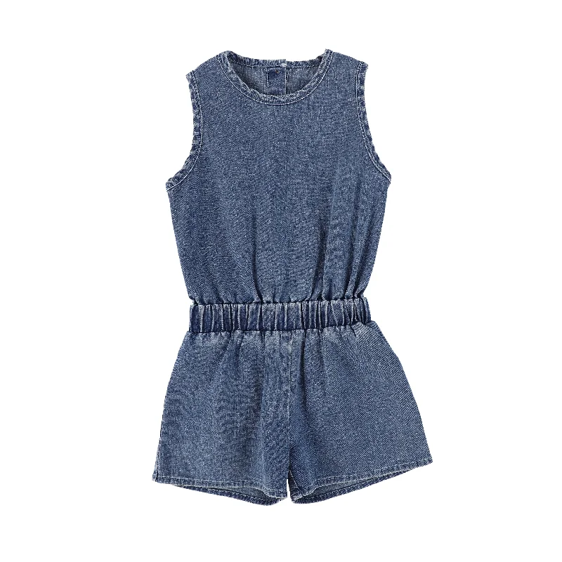 BAMBOO DENIM SLEEVELESS ROMPER [FINAL SALE]