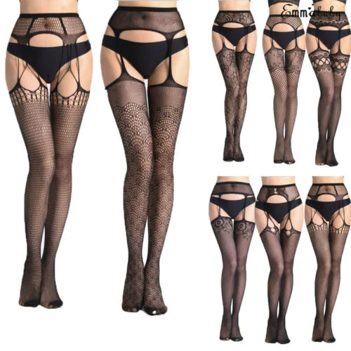 New Womens Sexy Lingerie Fishnet Garter Belt Stockings Thigh Leggings