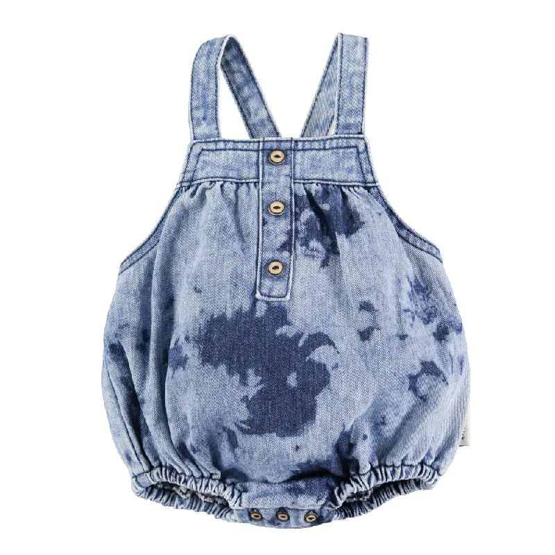 PIUPIUCHICK BLUE DENIM TIE DYE ROMPER [FINAL SALE]