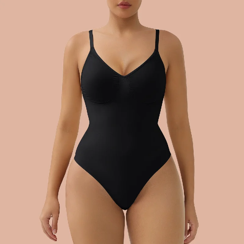 SHAPERX Bodysuit Tummy Control Removable Pads Shapewear Seamless Sculpt Body Shaper For Women