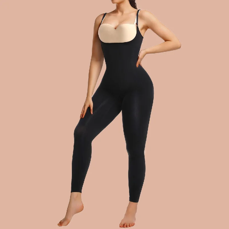 SHAPERX Seamless Bodysuit Open-Chest Design with Tummy Control Full Body Shaper